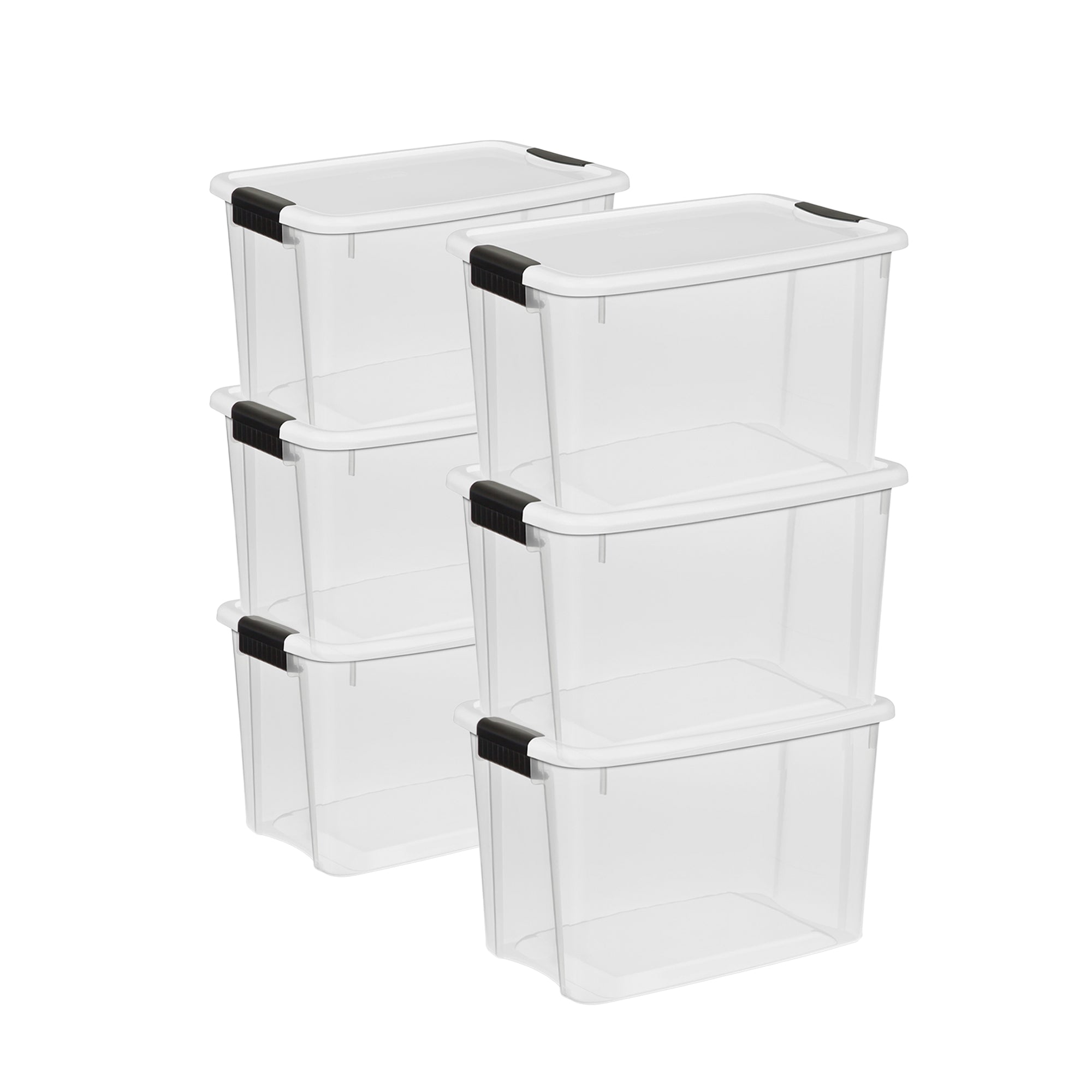 Sterilite 30 Quart Ultra Latch Storage Box w/White Lid (Open Box) (6 Pack)