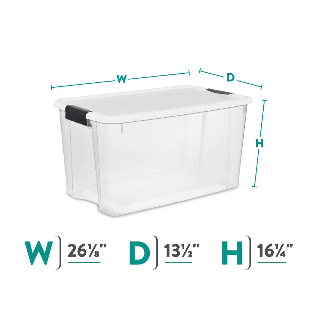 Sterilite 70 Qt Clear Plastic Stackable Storage Bin with Latching Lid, (4 Pack)