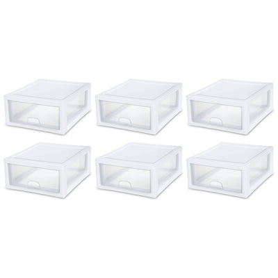 Sterilite 16 Quart Clear Plastic Stacking Storage Drawer Container Box, 18 Pack