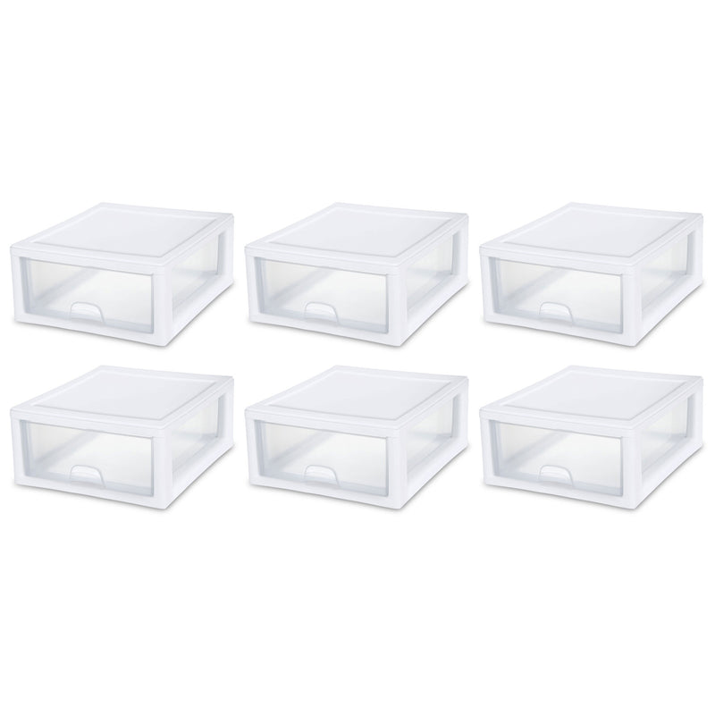 Sterilite 16 Quart Clear Plastic Stacking Storage Drawer Container Box, 18 Pack