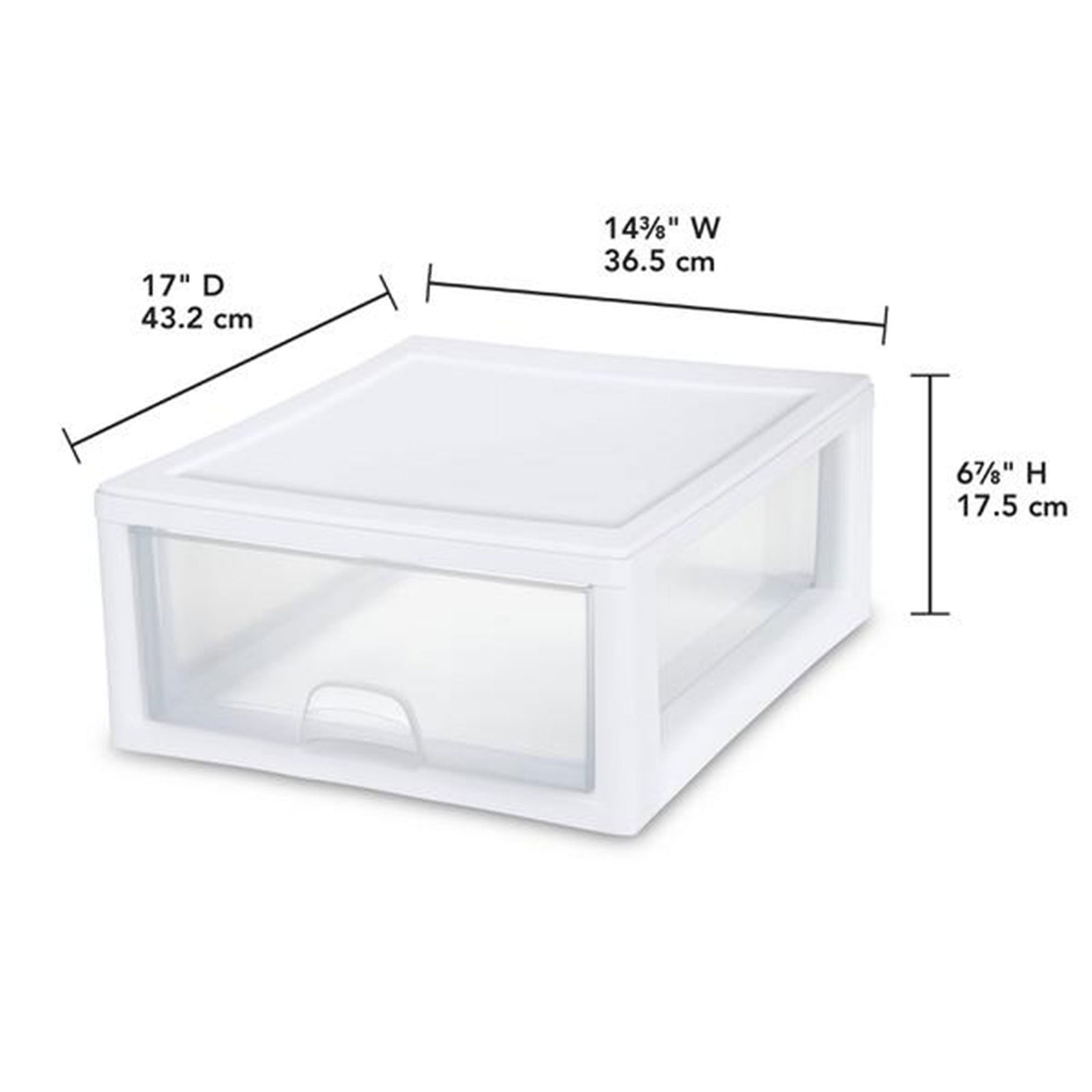 Sterilite 16 Quart Clear Plastic Stacking Storage Drawer Container Box, 6 Pack - VMInnovations