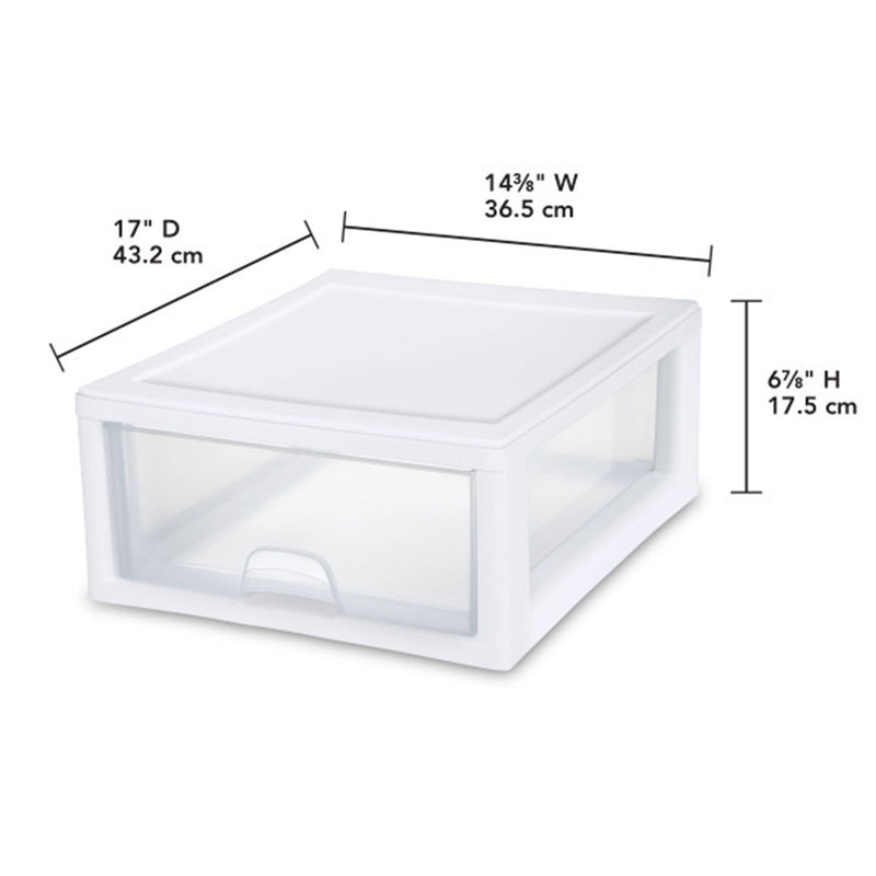 Sterilite 16 Quart Clear Plastic Stacking Storage Drawer Container Box, 18 Pack