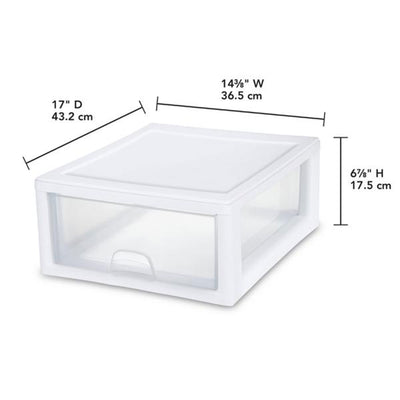Sterilite 16-Qt Modular Stacking Storage Drawer Containers (Open Box) (6 Pack)