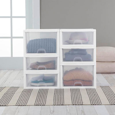 Sterilite 16-Qt Modular Stacking Storage Drawer Containers (Open Box) (6 Pack)