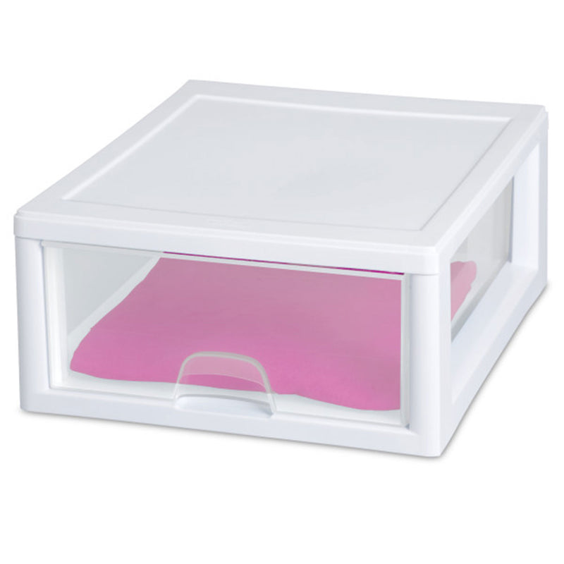 Sterilite 16 Quart Clear Plastic Stacking Storage Drawer Container Box, 12 Pack