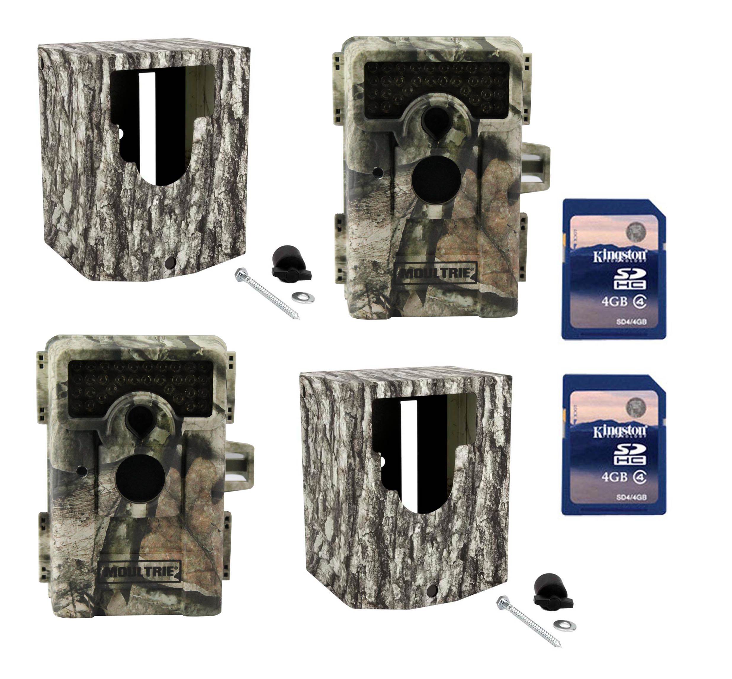MOULTRIE Game Spy M-990i No Glow Trail Cameras + Security Boxes + SD Cards Set