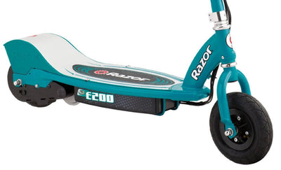 Razor E200 Electric Motorized Kids Scooter (Teal) & Youth Sport Helmet (Black)