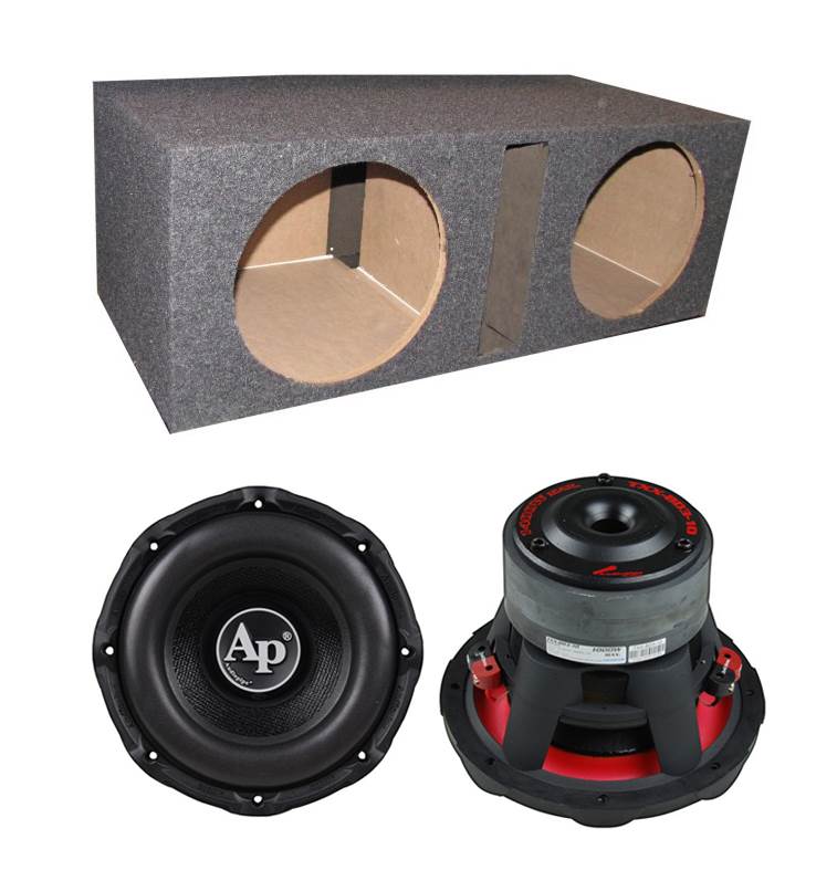 Audiopipe TXX-BD3-10 10" 1400W Car Audio Subwoofers + Dual Vented Sub Box