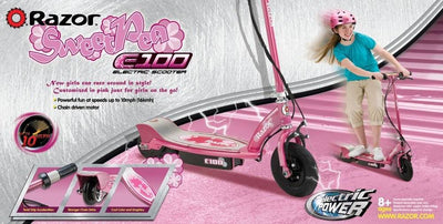 Razor E100 Kids Motorized Electric Scooter with Helmet, Elbow and Knee Pads