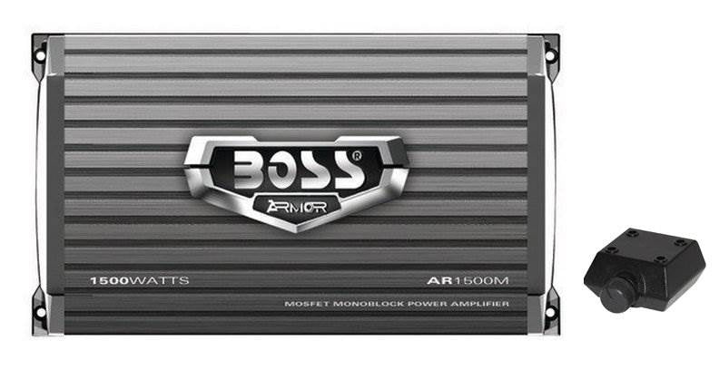 Boss AR1500M 1500 Watt MONO Compact Amplifier and Bass Knob and Amp Wiring Kit - VMInnovations