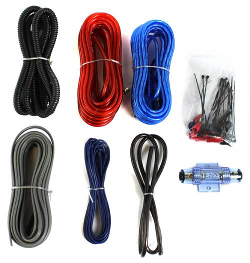 Pyle Marine Boat Audio Amplifier with 8 Gauge Complete Installation Wiring Kit - VMInnovations