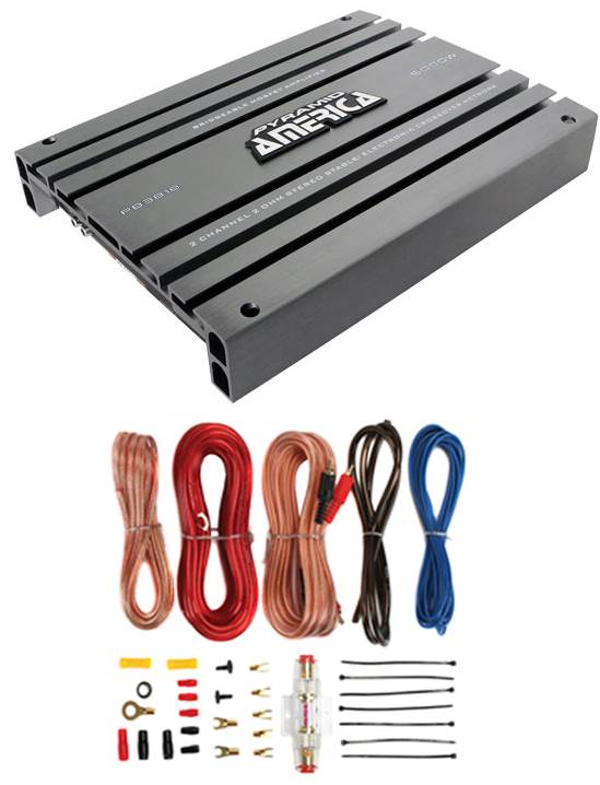 PYRAMID PB918 2000W 2 Channel Car Audio Amplifier and 8 Gauge Amplifier Kit