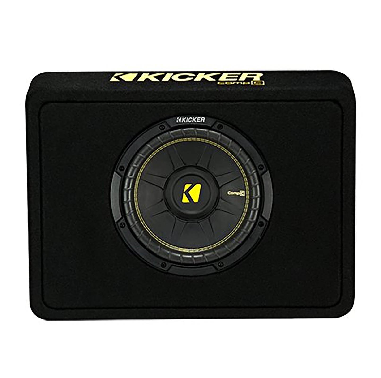 Kicker 10" 600W Car Audio Subwoofer Enclosure and 1000W Amplifier w/ Wiring Kit