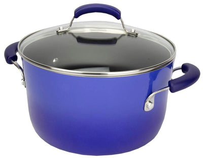 Rachael Ray 10-Piece NonStick Hard Enamel Cookware Set Pots Blue - Missing Pot