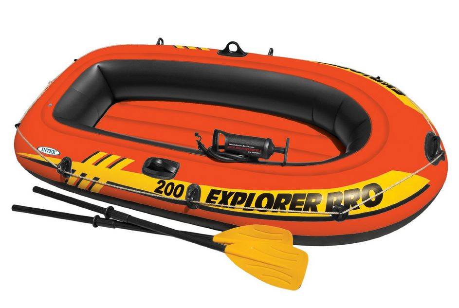 Intex Explorer Pro 200 Inflatable Two Person Raft Boat Set - Orange (Open Box)