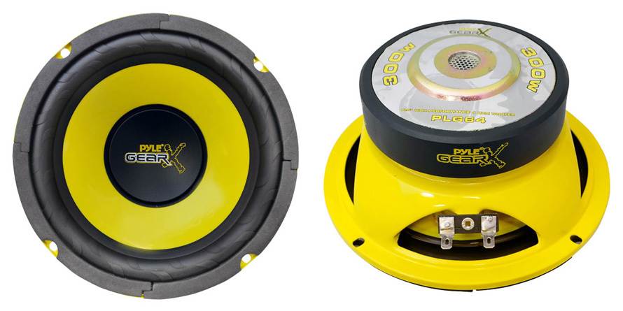 PYLE PLG6C 6.5" 400W 2 Way Car Component and 2 6.5" 300W Subwoofer Sub Speakers