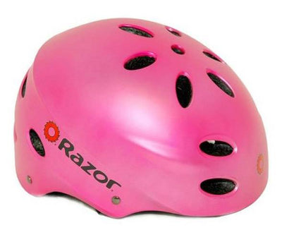 Razor V17 Child Skateboard/Scooter Pink Sport Helmet w/ Pro Elbow & Knee Pads