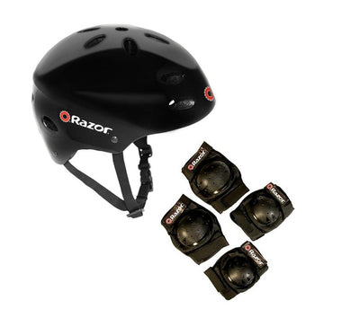 Razor V17 Youth Skateboard / Scooter Sport Helmet w/ Knee & Elbow Pads Set