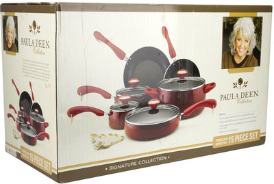 Paula Deen 14-Piece Kitchen Porcelain Cookware Set Nonstick Pots - Missing Pan