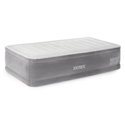 Intex 64411E Comfort Dura-Beam Elevated Air Mattress with Built-In Pump, Twin