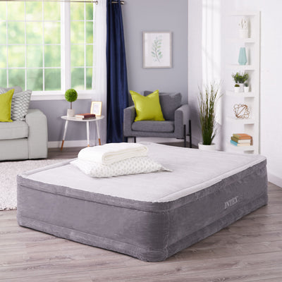 Intex Comfort Plush Elevated DuraBeam Airbed w/ Built-In Pump - Queen (Open Box)