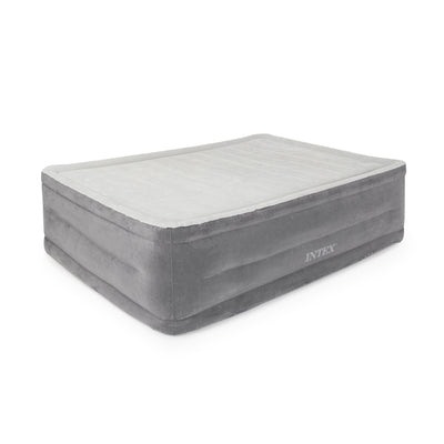 Intex Comfort Plush Dura-Beam Air Bed Mattress w/ Built-In Pump, Queen (Used)