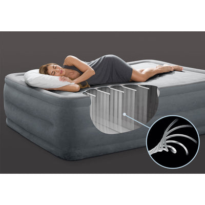 Intex Comfort Plush Dura-Beam Air Bed Mattress w/ Built-In Pump, Queen (Used)