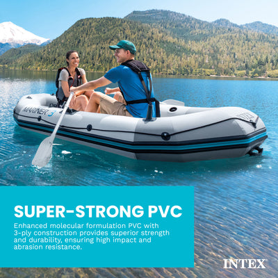 Intex 68373EP Mariner 3-Person Inflatable River/Lake Dinghy Boat and Oars Set - VMInnovations