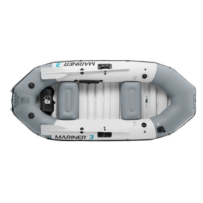 INTEX Mariner 3 Inflatable Raft River Dinghy Boat & Oars (Open Box) (2 Pack) - VMInnovations