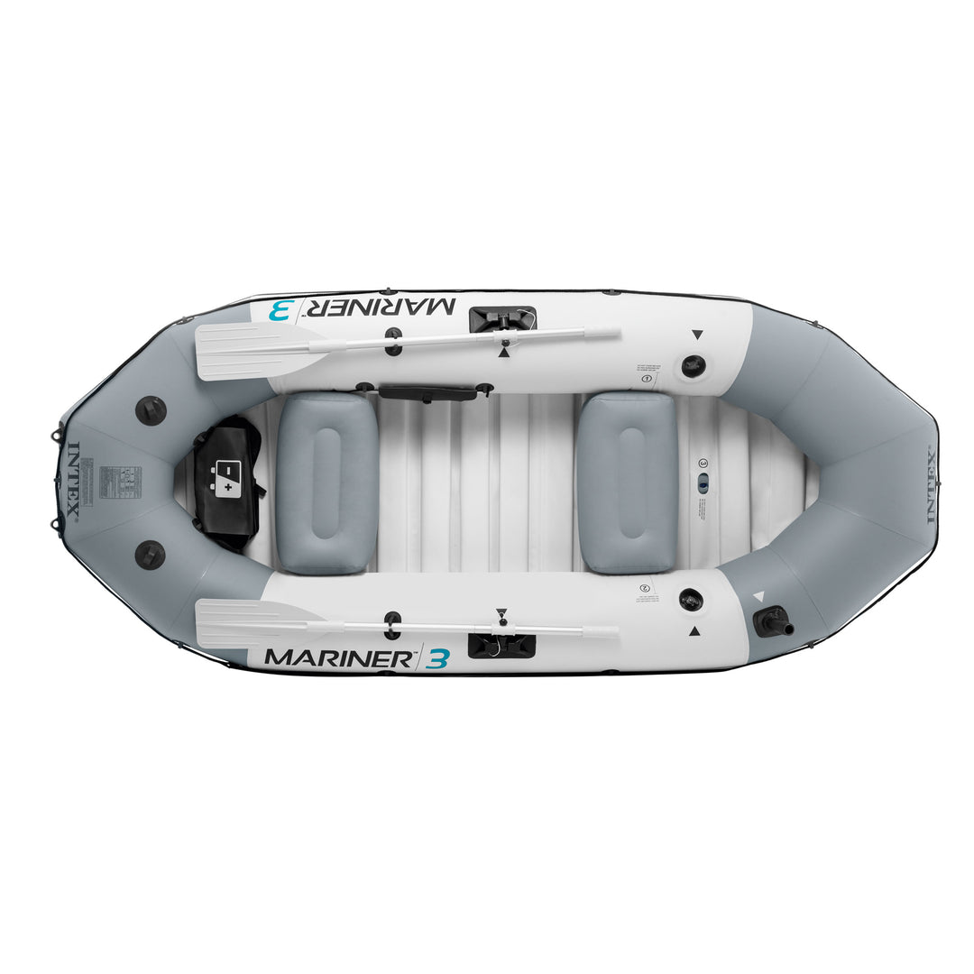 INTEX Mariner 3 Inflatable Raft River Dinghy Boat & Oars | 68373EP (Open Box) - VMInnovations