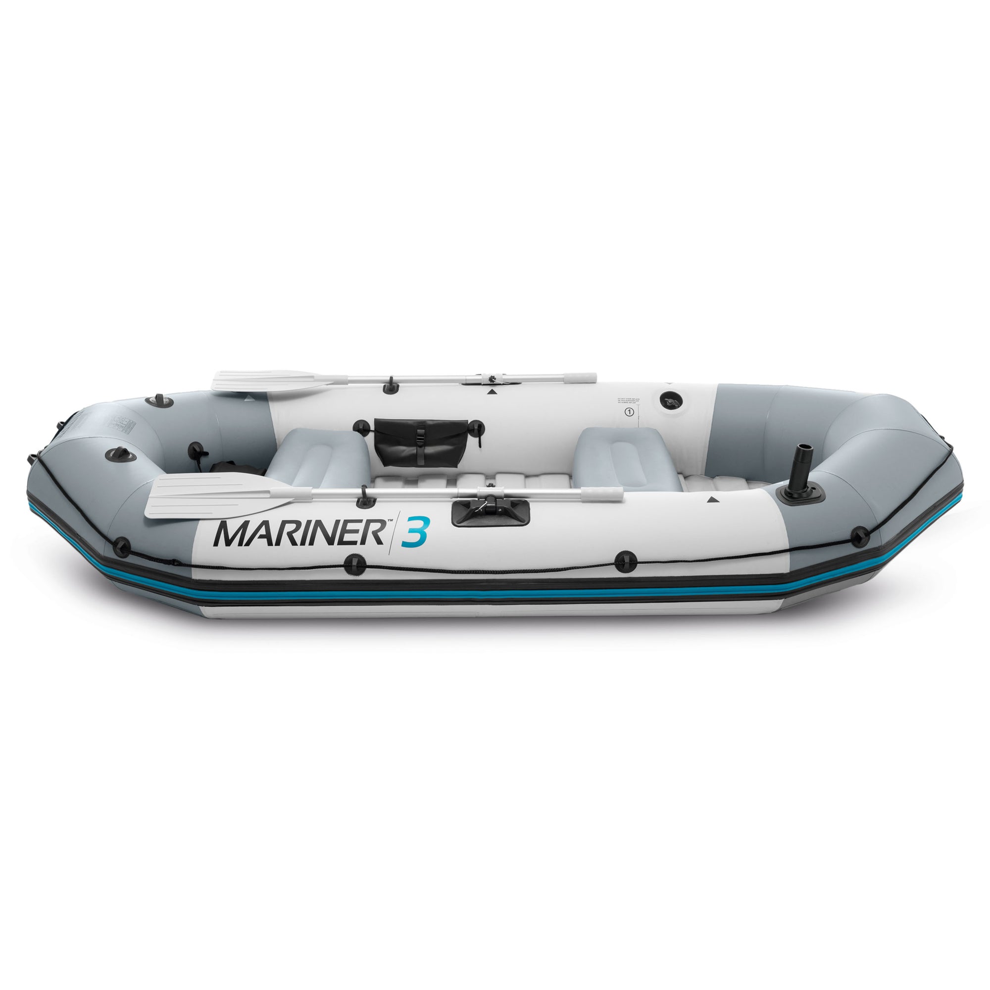 INTEX Mariner 3 Inflatable Raft River Dinghy Boat & Oars (Open Box) (2 Pack) - VMInnovations