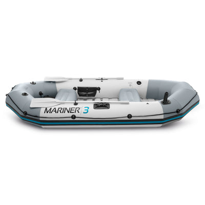 INTEX Mariner 3 Inflatable Raft River Dinghy Boat & Oars (Open Box) (2 Pack) - VMInnovations