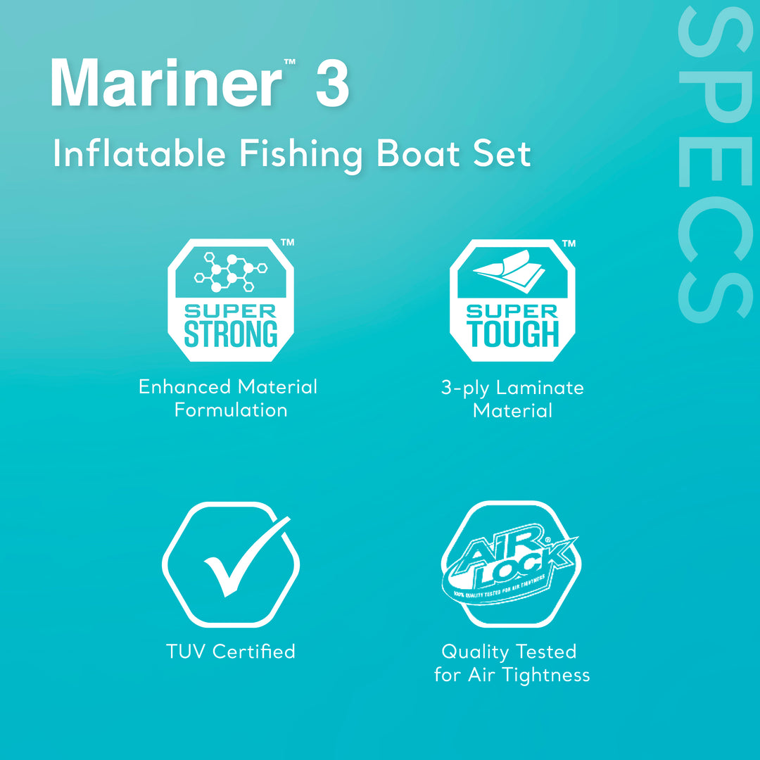 INTEX Mariner 3 Inflatable Raft River Dinghy Boat & Oars | 68373EP (Open Box) - VMInnovations