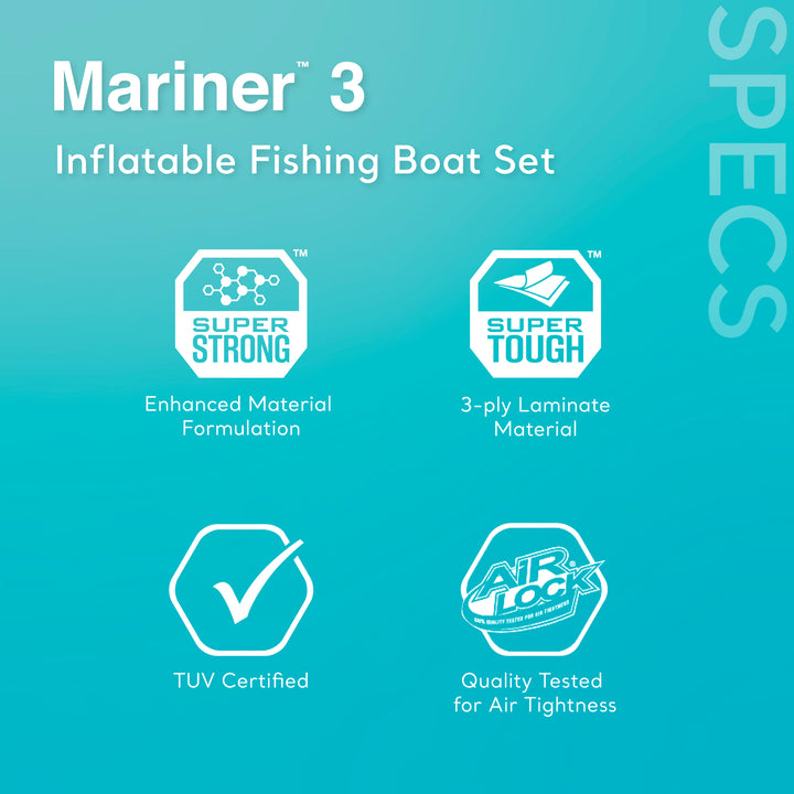 INTEX Mariner 3 Inflatable Raft River Dinghy Boat & Oars | 68373EP (Open Box) - VMInnovations