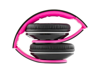 VM Audio Elux Over Ear DJ Stereo MP3 iPhone Bass Headphones - Pink - Open Box