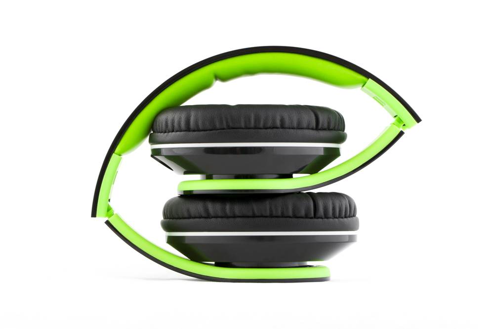 VM Audio Elux Over Ear DJ Stereo MP3 Bass Headphones - Black/Green - Open Box