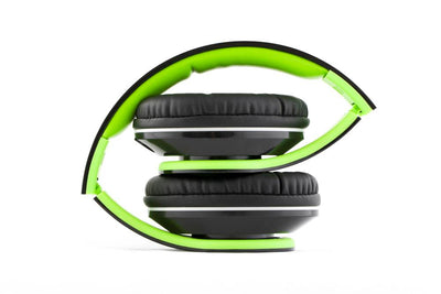 VM Audio Elux Over Ear DJ Stereo MP3 Bass Headphones - Black/Green - Open Box