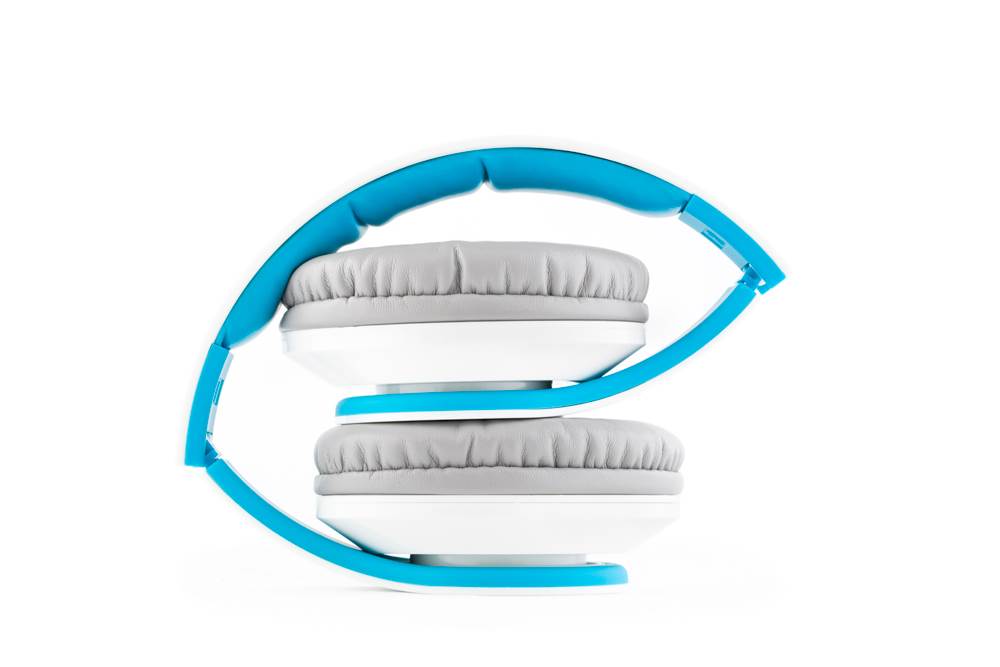 VM Audio Elux Over Ear DJ Stereo MP3 Bass Headphones - White/Blue - Open Box