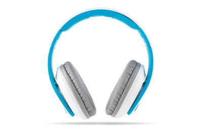 VM Audio Elux Over Ear DJ Stereo MP3 Bass Headphones - White/Blue - Open Box