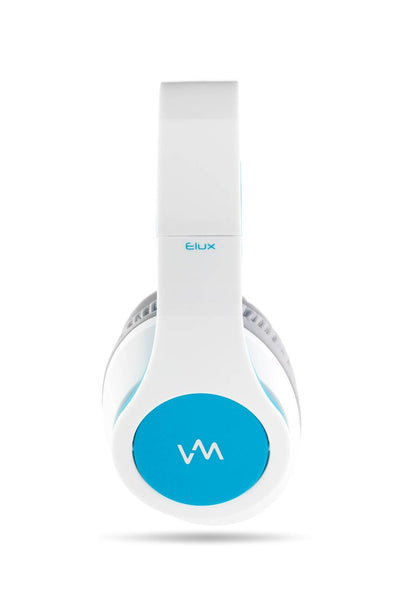 VM Audio Elux Over Ear DJ Stereo MP3 Bass Headphones - White/Blue - Open Box