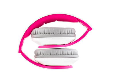 VM Audio Elux Over Ear DJ Stereo MP3 Bass Headphones - White/Pink - Open Box
