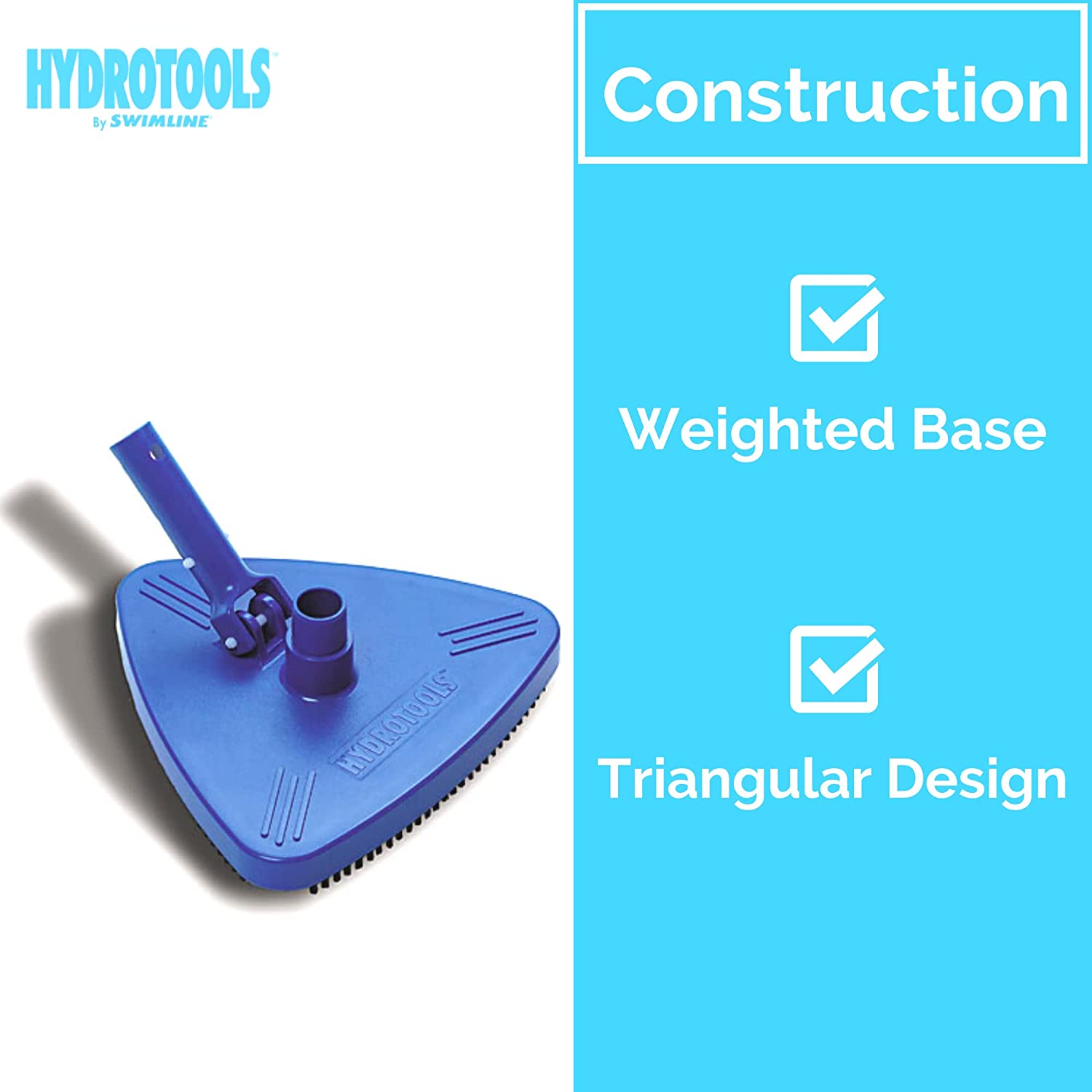 Swimline HydroTools 8140 Weighted Triangle Swimming Pool Vacuum Head Attachment - VMInnovations