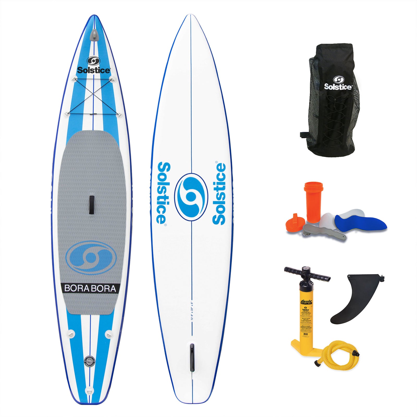 Solstice BoraBora SUP Board 12.6ft Inflatable Touring Stand-Up Paddle Board Blue - VMInnovations