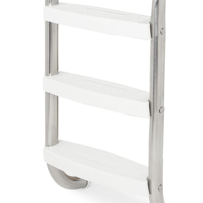 Swimline HydroTools 3 Step Inground Swimming Pool Stainless Steel Ladder Steps - VMInnovations