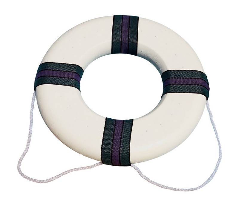 Swimline 89870 18 Inch Lifeguard Swimming Pool Floating Safety Ring Buoy, White - VMInnovations