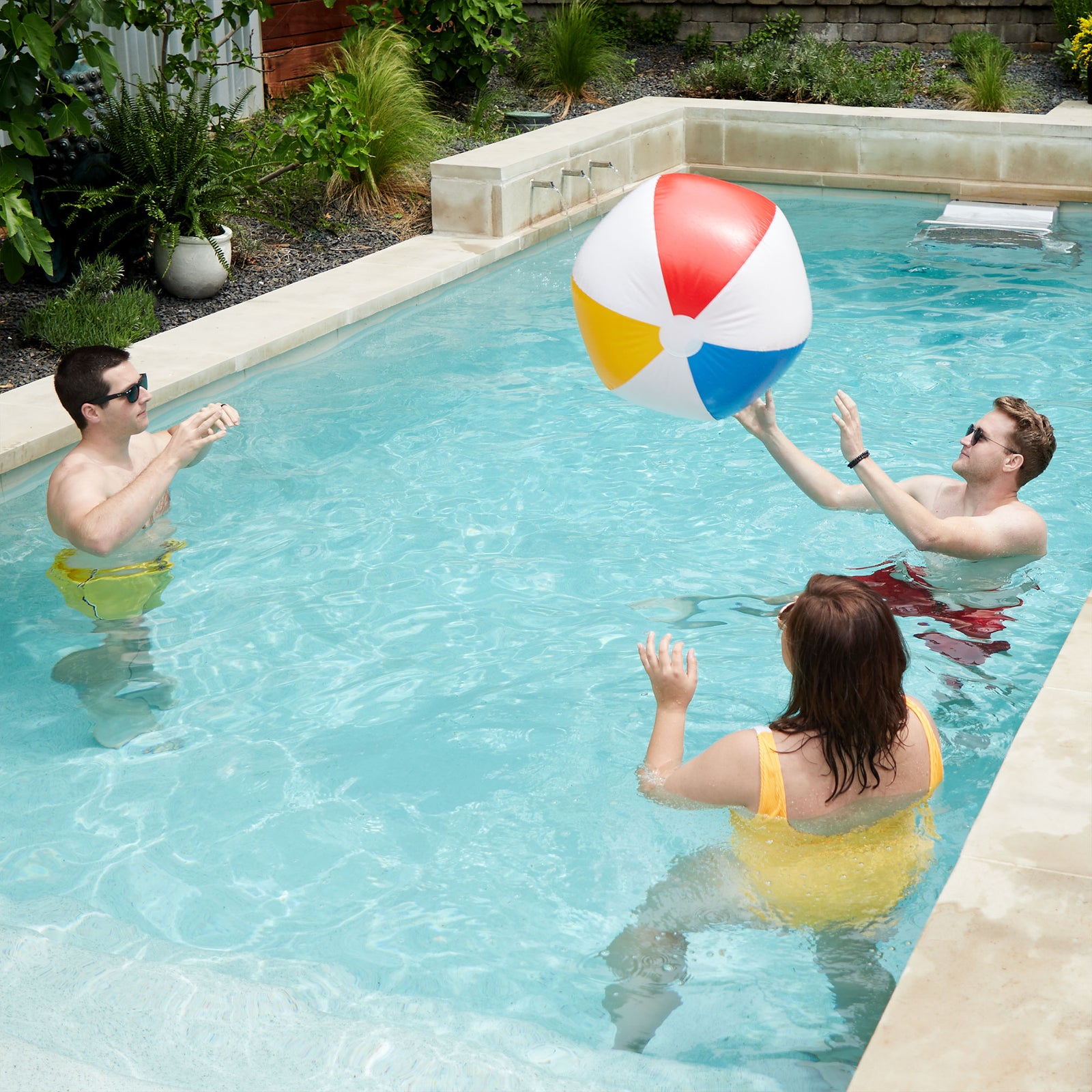 Swimline 90036 Inflatable 36 Inch Classic Rainbow Beach Ball for Pools or Lakes - VMInnovations