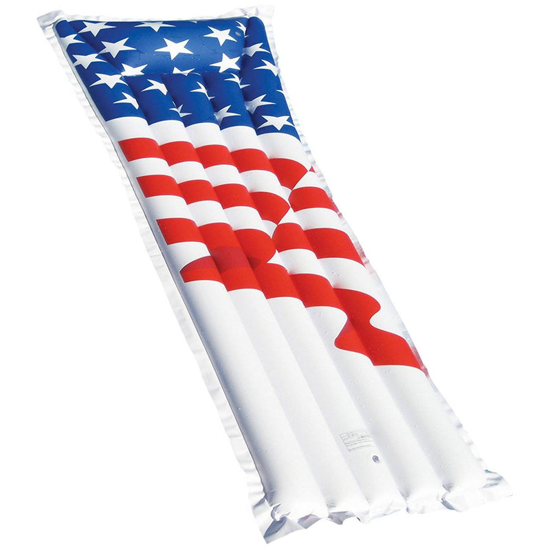 Swimline 72" Inflatable American Flag Swimming Pool Floating Water Raft Lounger - VMInnovations