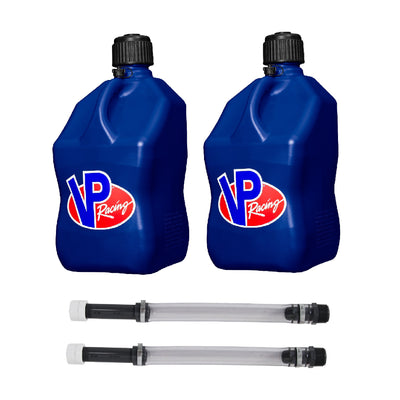 VP Racing Fuels 5.5 Gallon Utility Jugs with 14 Inch Deluxe Hoses, Blue (2 Pack)