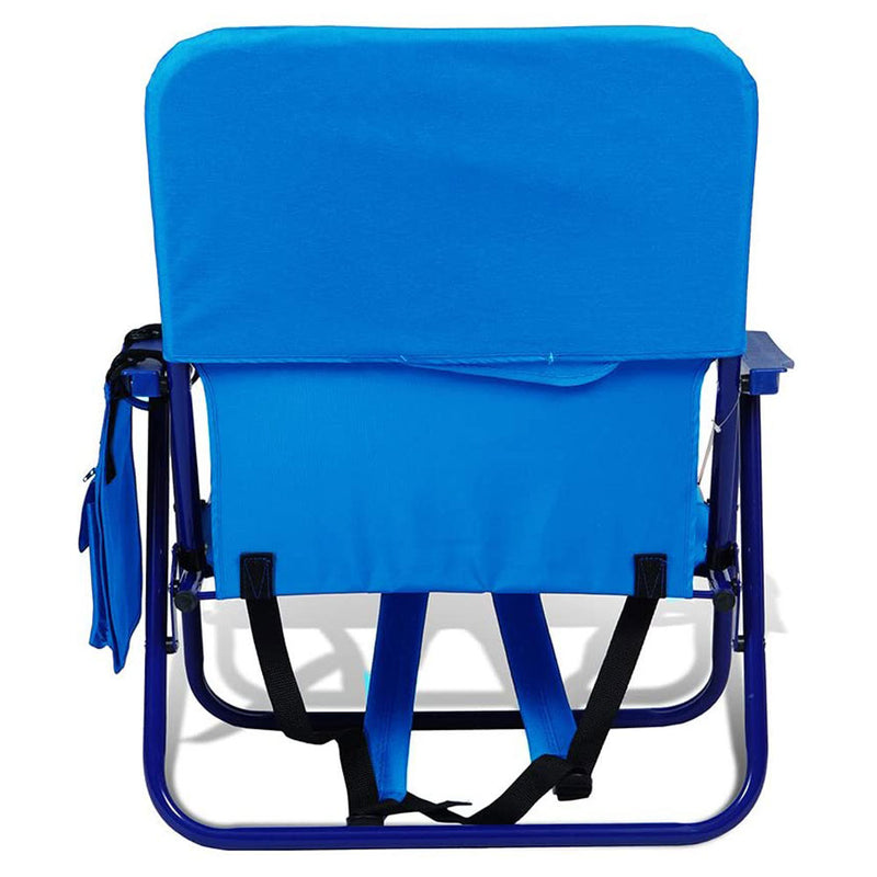 Copa Backpack Single Position Folding Aluminum Beach Chairs, Turquoise (2 Pack)