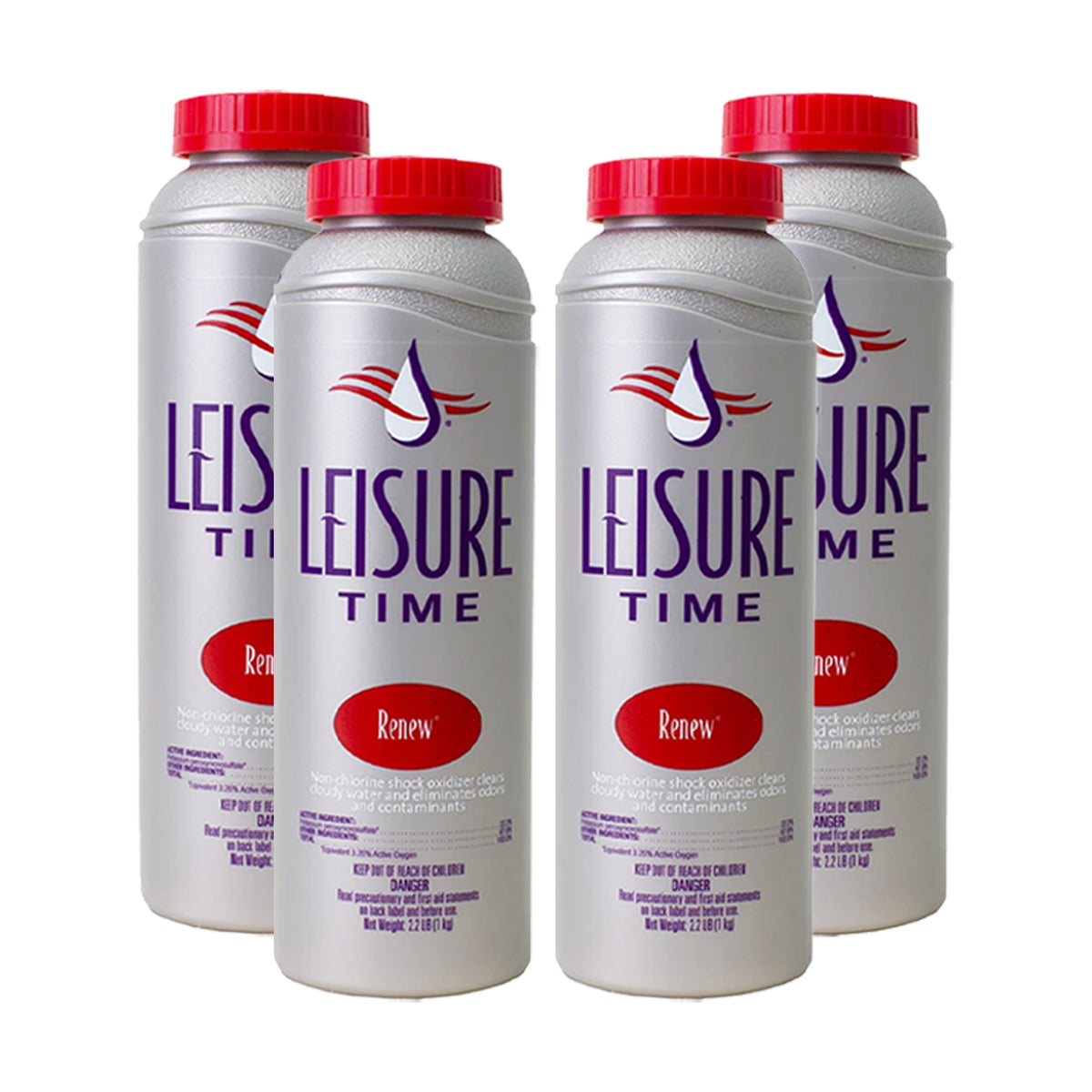 Leisure Time Renew Spa Hot Tub Non-Chlorine Shock Chemicals 4.4 lbs (4 Pack) - VMInnovations